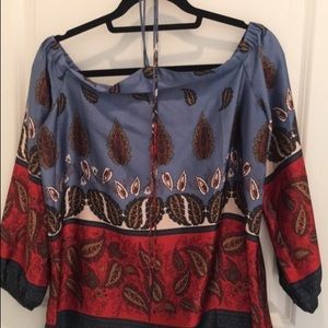 Off shoulder blouse with halter detail